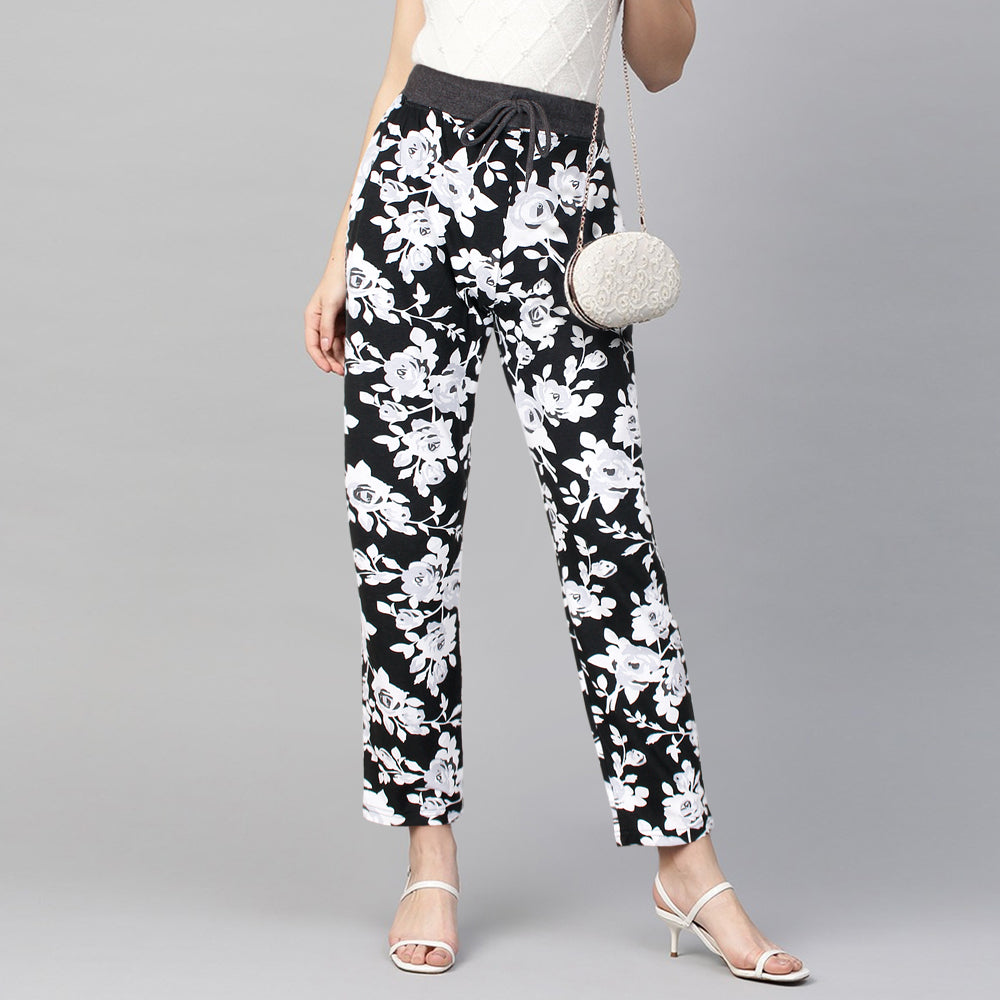 XAYWEAR Women's Stylish Floral Printed Straight Pants