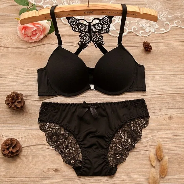 XAYWEAR Double Padded Butterfly Bra Panty Set
