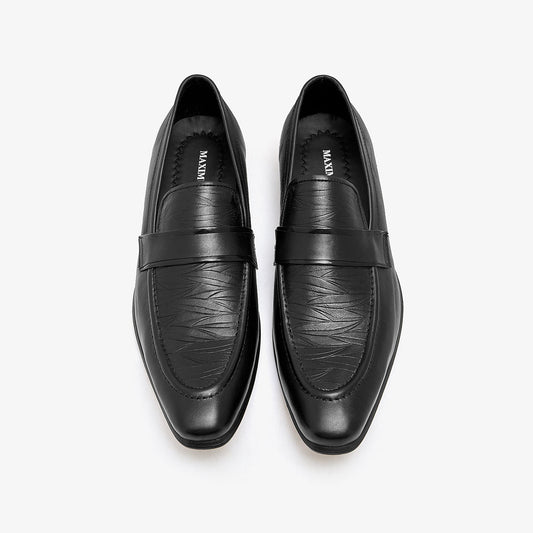 XAYWEAR Men's Black Ripple Slip-ons