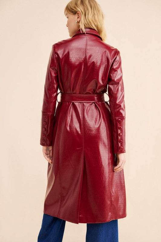 XAYWEAR Classic Contemporary Trench Coat in Leather