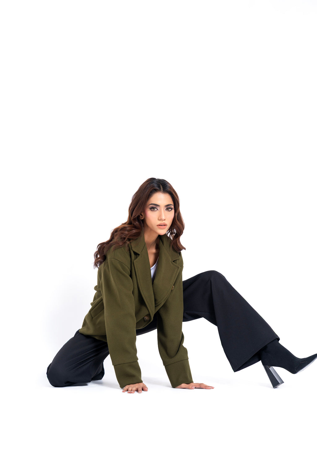 XAYWEAR Double Breasted Wool Jacket - Olive Green