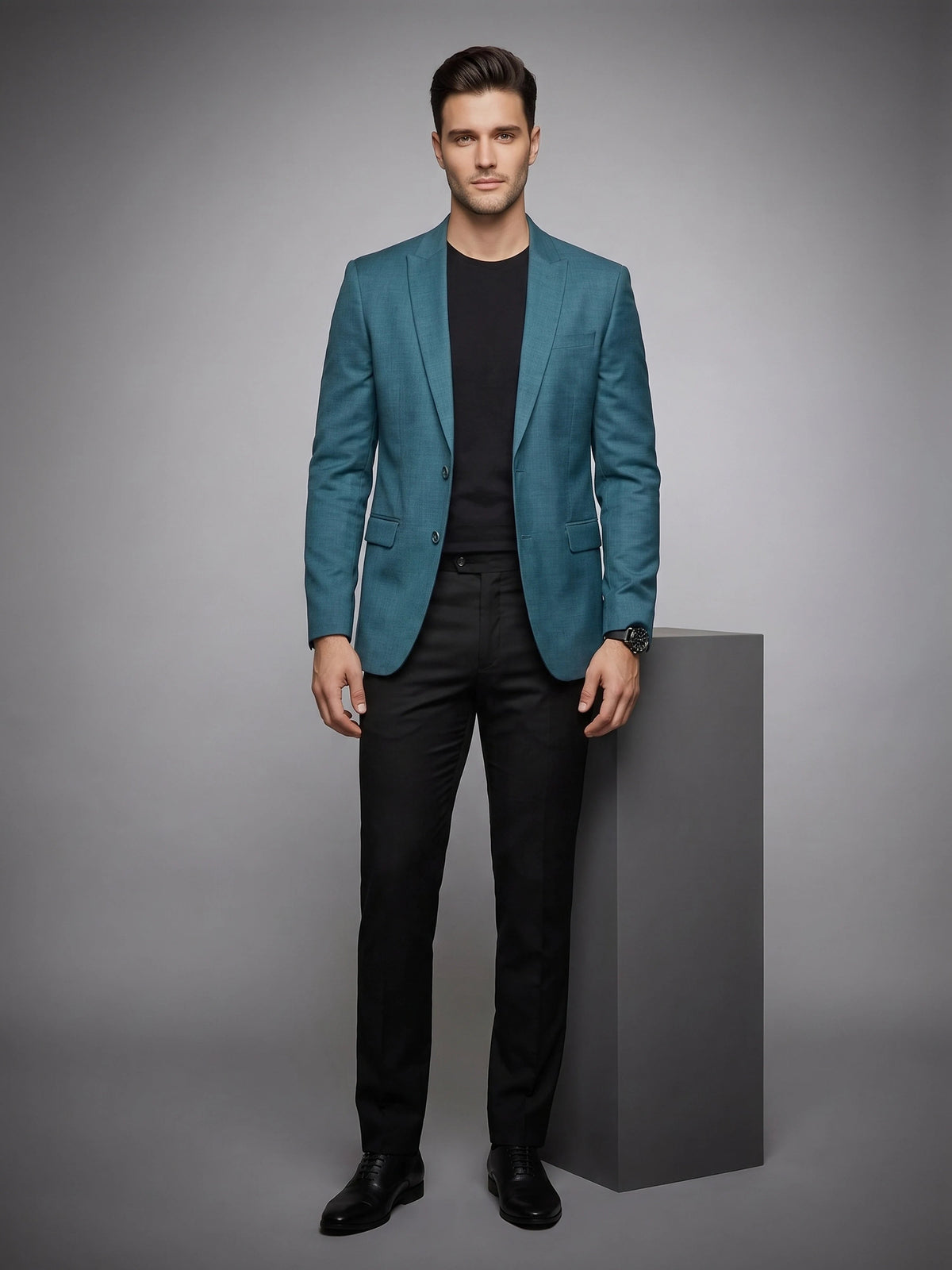 XAYWEAR Teal Horizon Slim Blazer