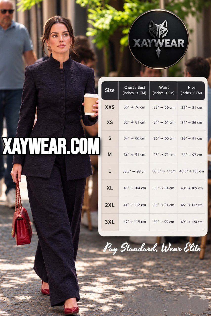 XAYWEAR Royal Plum Mandarin Collar Business Suit
