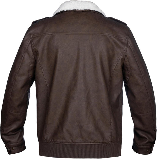 XAYWEAR Brown Pilot Jacket Men - Stylish Leather Jacket