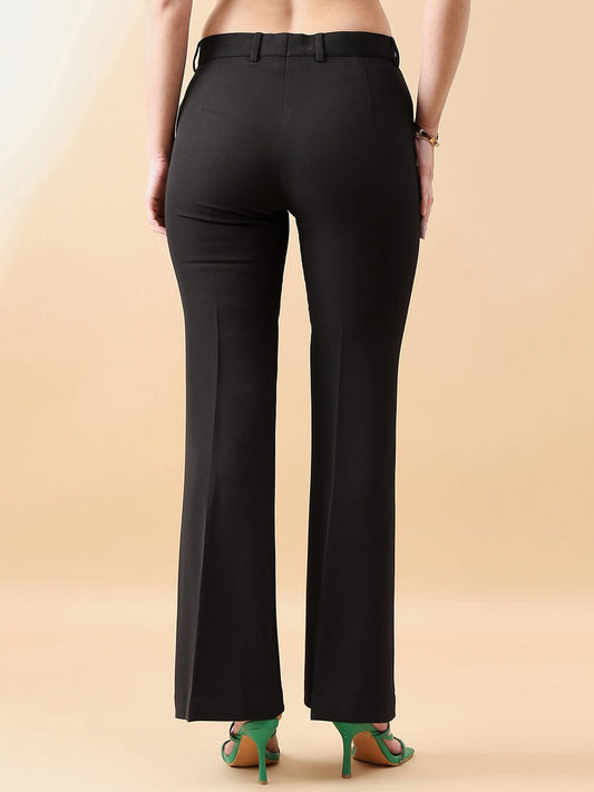 XAYWEAR Trendy Black Flared Pants for Stylish Comfort