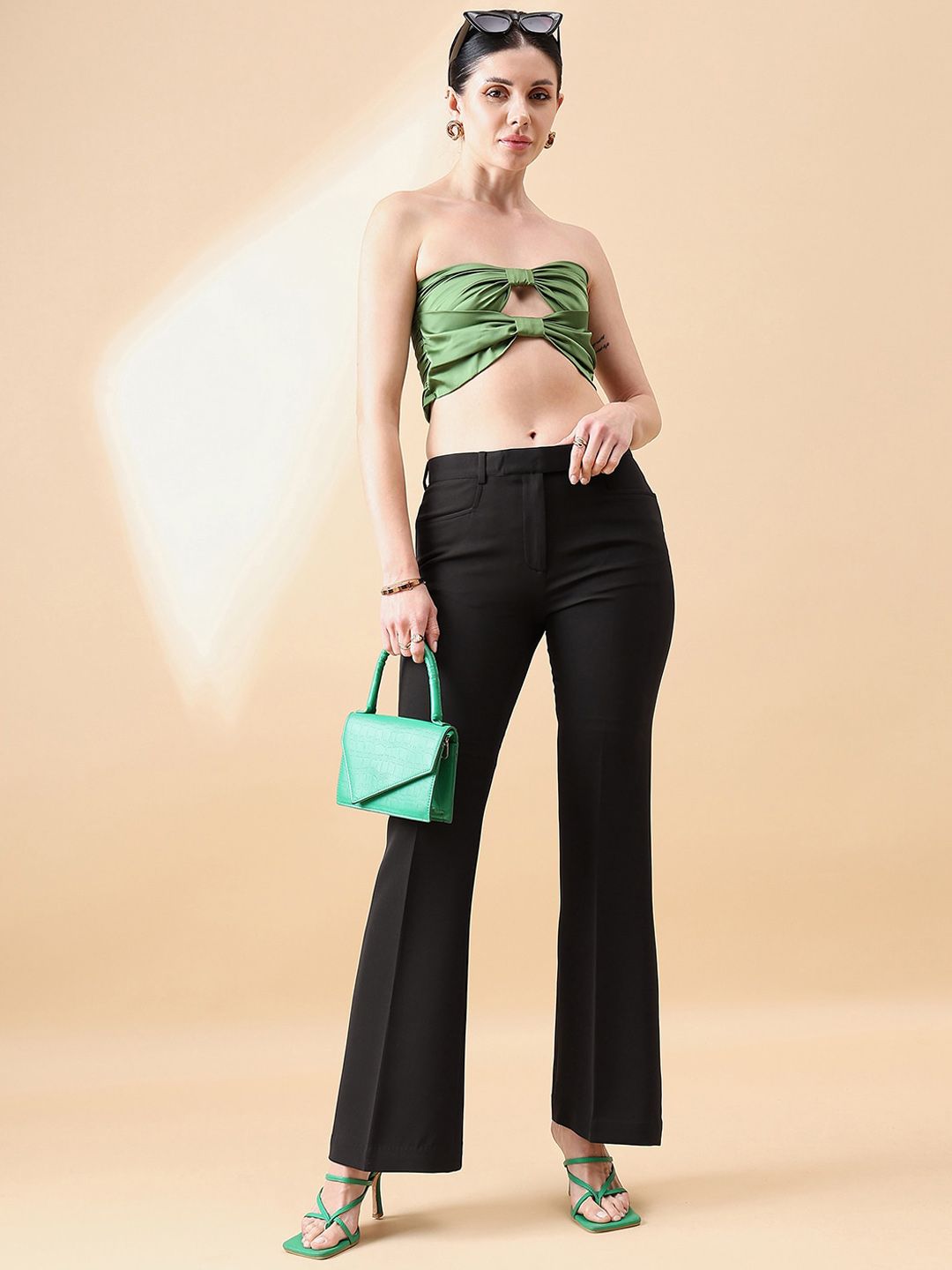 XAYWEAR Trendy Black Flared Pants for Stylish Comfort