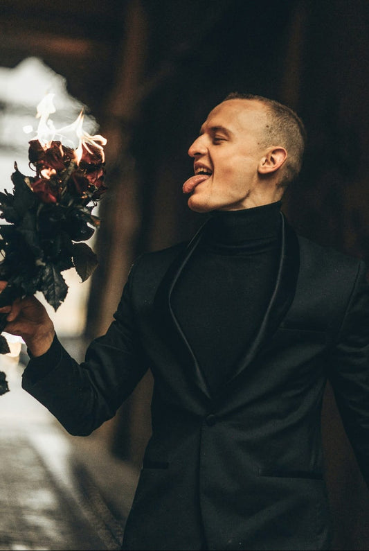 XAYWEAR™ Classy Black Satin Lapel Blazer for Men XR514 - (Limited Time Offer)