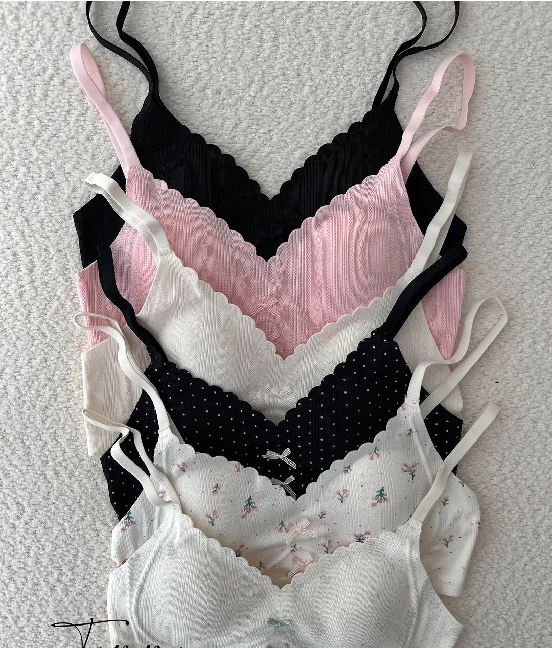 Pack of 3 Summer French Floral bra - 30 / Floral green|Pink|Black
