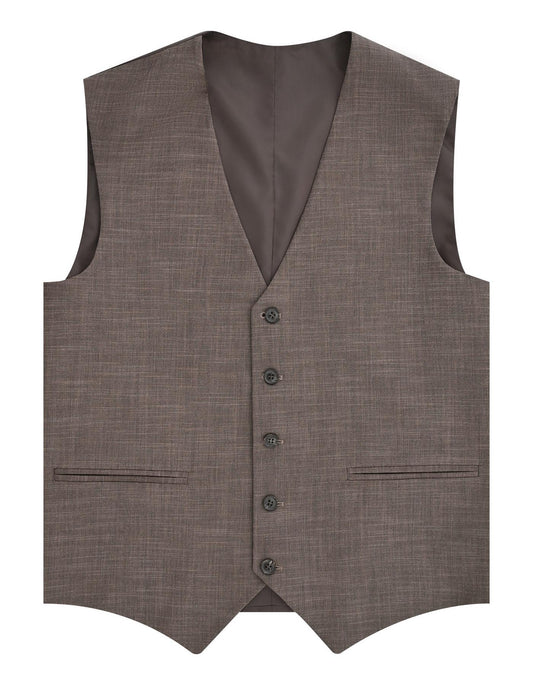 XAYWEAR brown vest suit jacket piece for formal wear suit for men with button closure