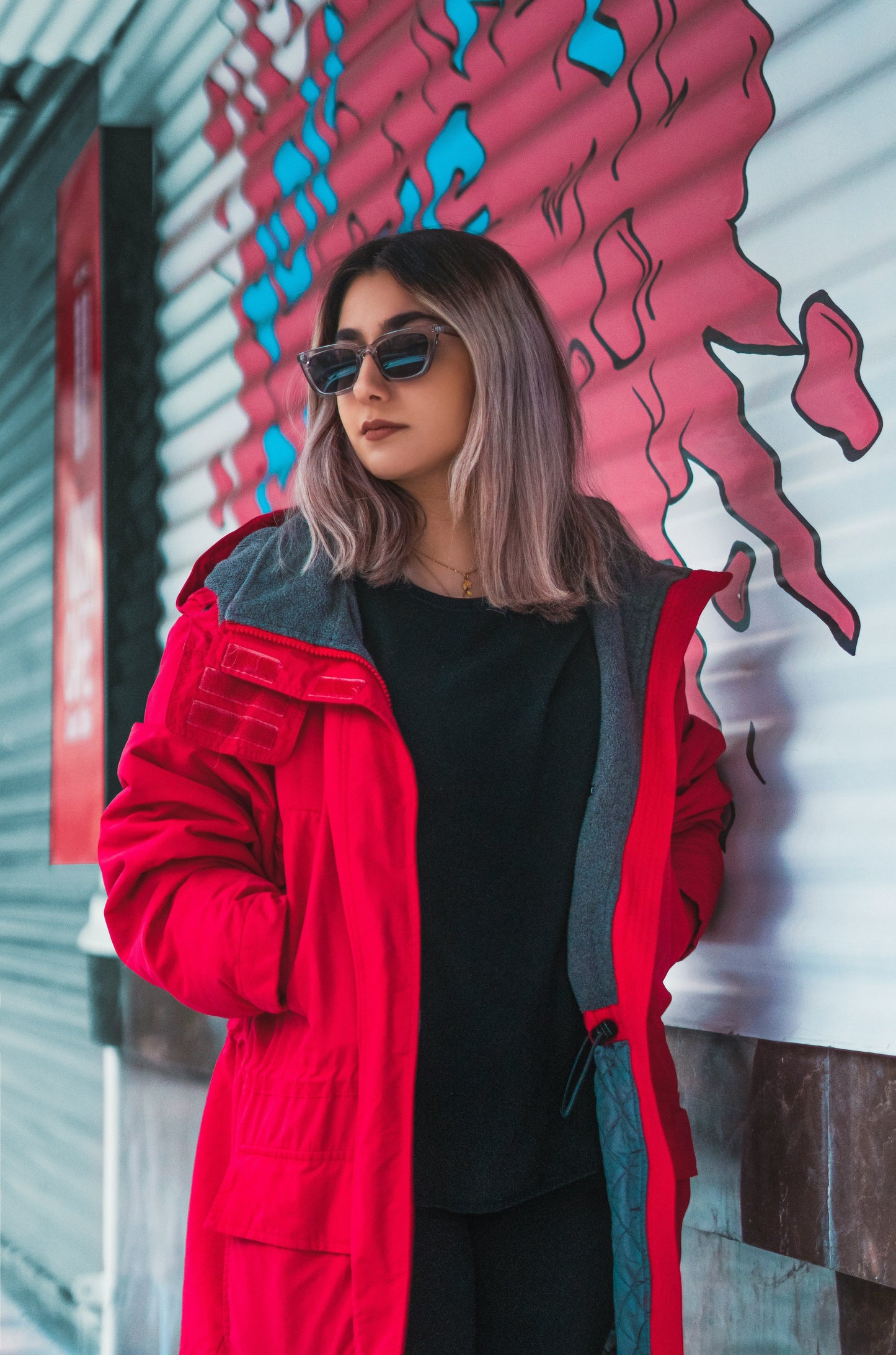 XAYWEAR premium winter parka in red with a stylish design for cold weather protection