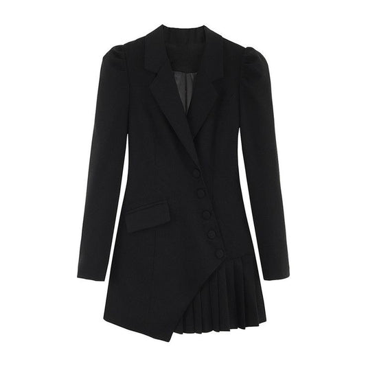 XAYWEAR Pleated Women's Blazer Dress for Stylish Layering - XAYWEAR