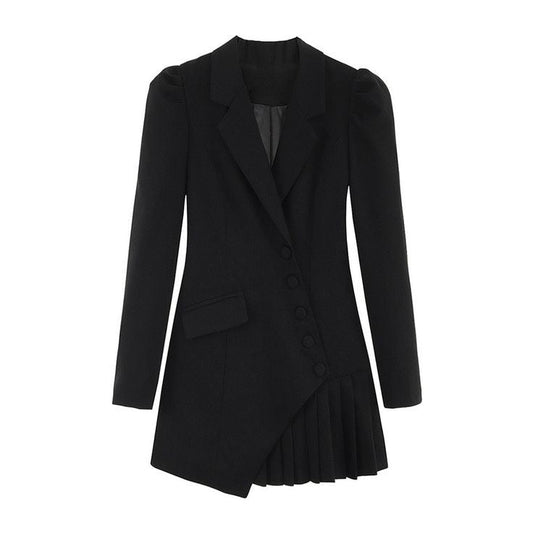 XAYWEAR Pleated Women's Blazer Dress for Stylish Layering - XAYWEAR