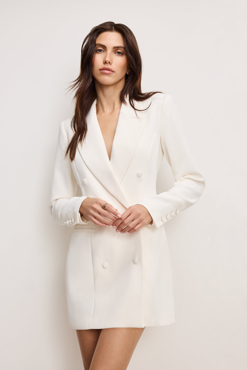 XAYWEAR White Orchid Double-Breasted Dress