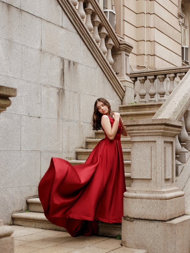 XAYWEAR Premium Satin Evening Wear Gown for Elegance