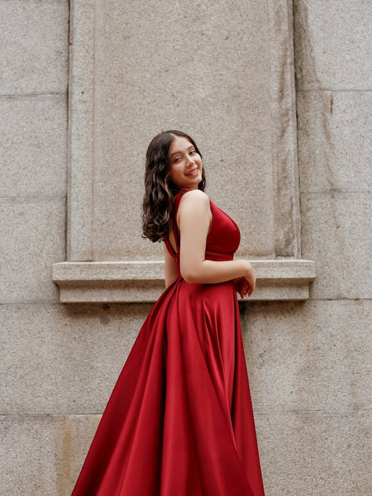 XAYWEAR Premium Satin Evening Wear Gown for Elegance