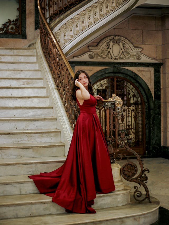 XAYWEAR Premium Satin Evening Wear Gown for Elegance