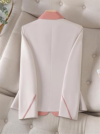 XAYWEAR™ Women's White Blazer with Pink Lapel and Accents  XR529 - (Limited Time Offer) - XAYWEAR
