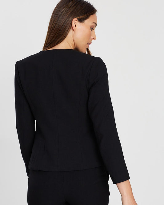 XAYWEAR Black Button-Front Blazer for Stylish Elegance - XAYWEAR