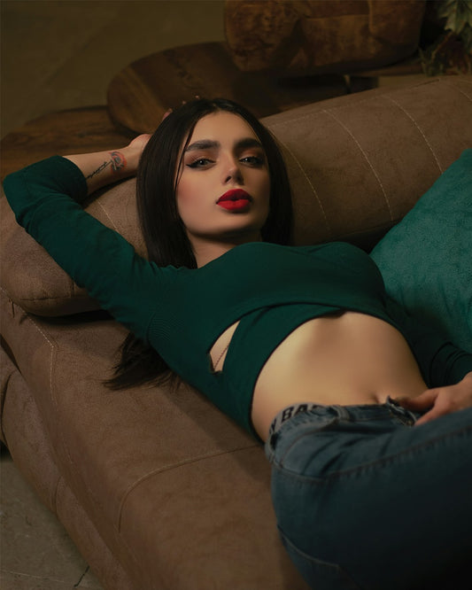 XAYWEAR Stylish Green Top for Women - Trendy Crop Top