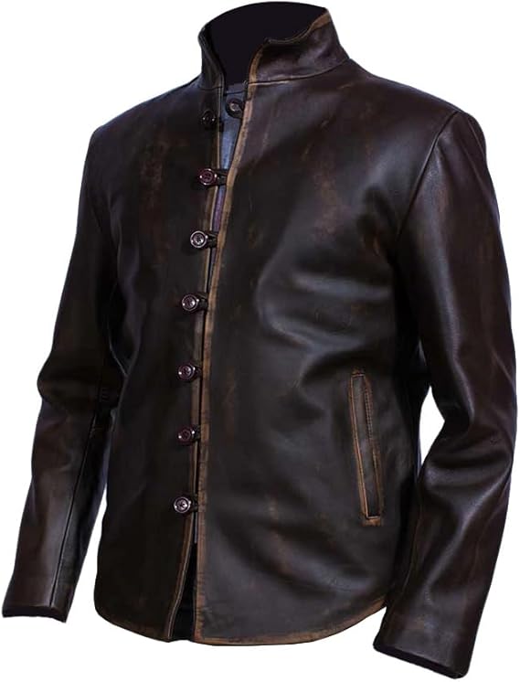 XAYWEAR High Quality Mandarin Leather Coat for Men