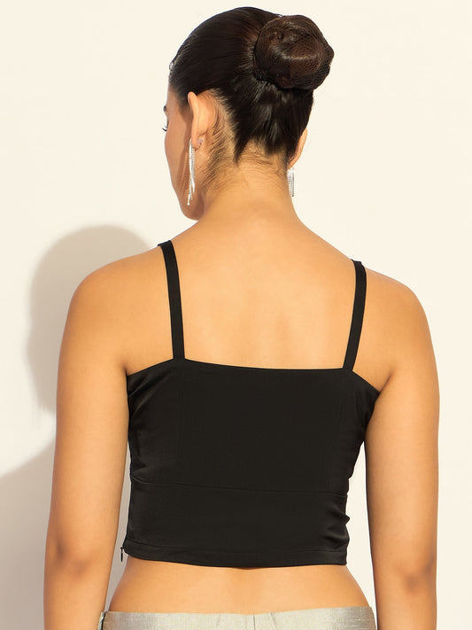 XAYWEAR Black Strappy Crop Top for Stylish Outfits