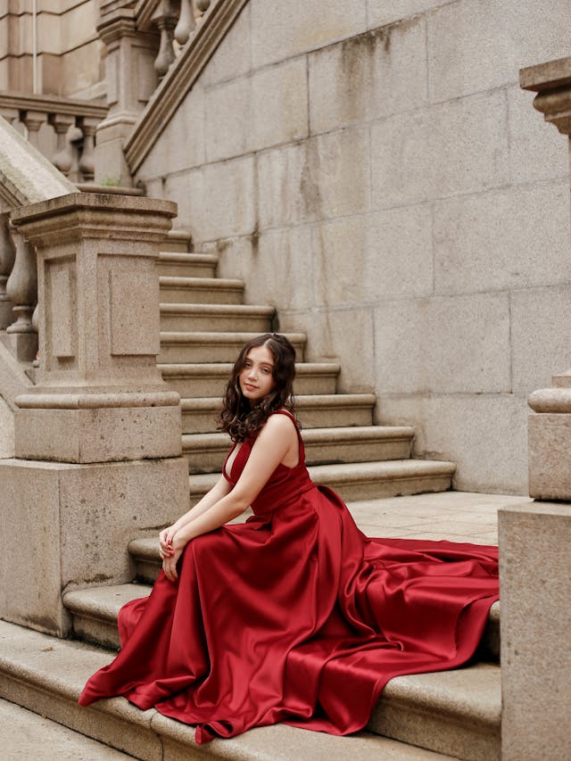 XAYWEAR Premium Satin Evening Wear Gown for Elegance