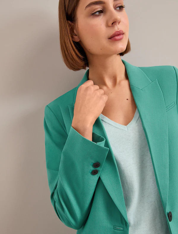 XAYWEAR green blazer for women formal wear with tailored fit and button details