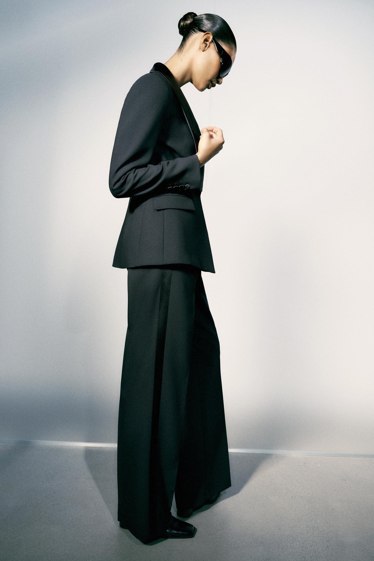 Satin Side Stripe Trousers - Black