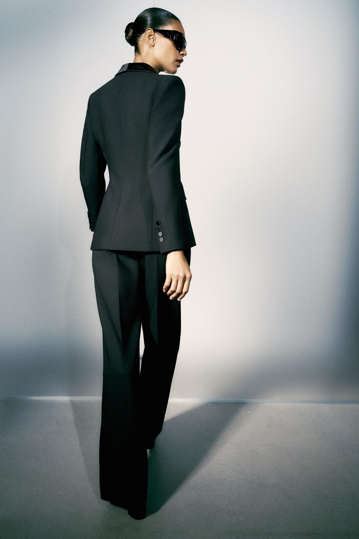Satin Side Stripe Trousers - Black