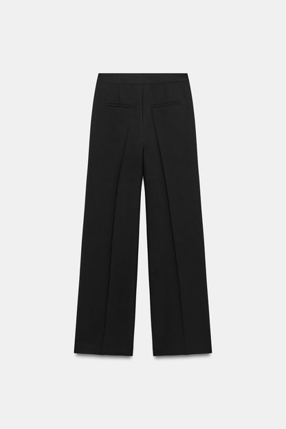 Satin Side Stripe Trousers - Black