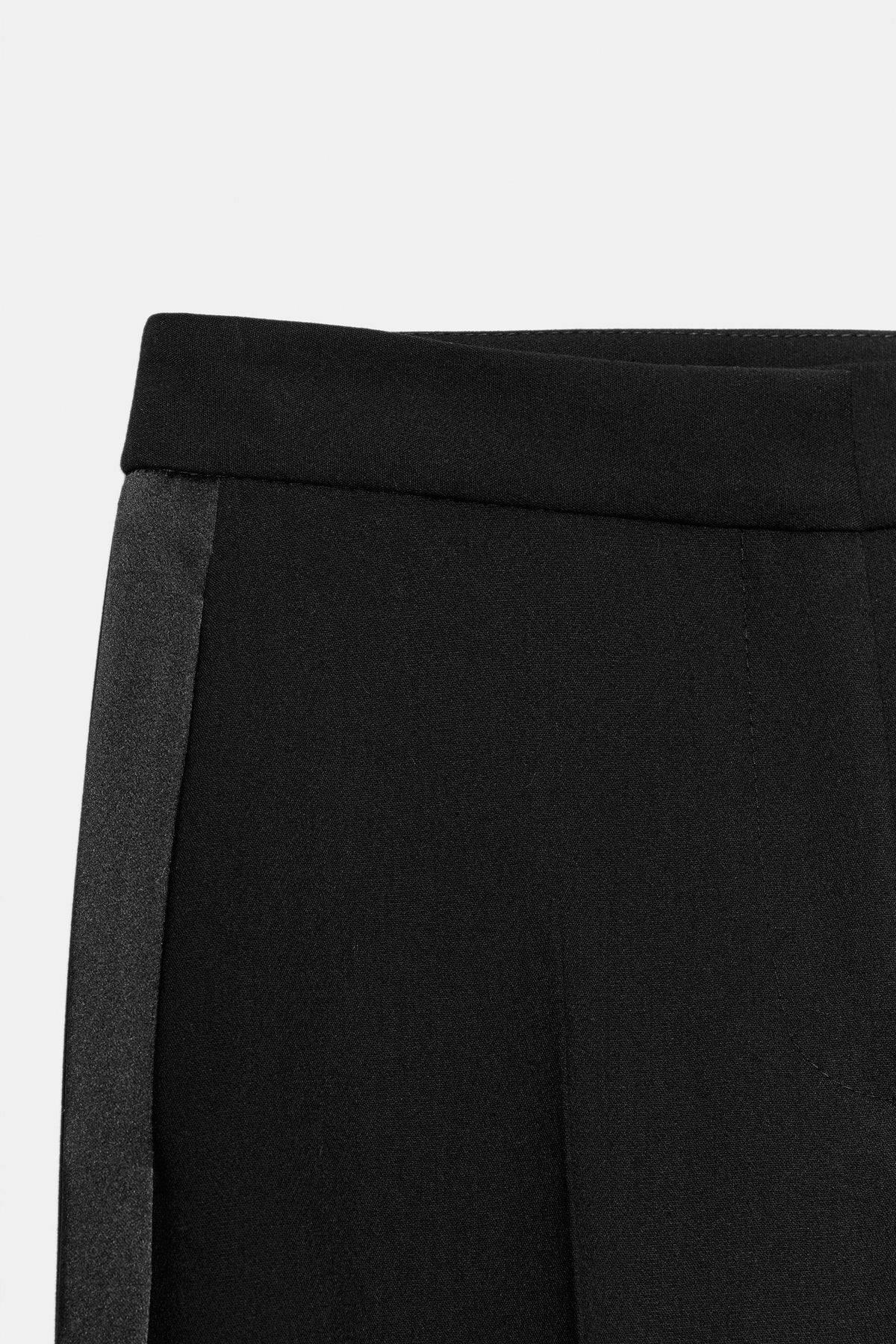 Satin Side Stripe Trousers - Black