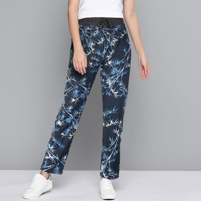 XAYWEAR Navy Floral Printed Trouser For Women