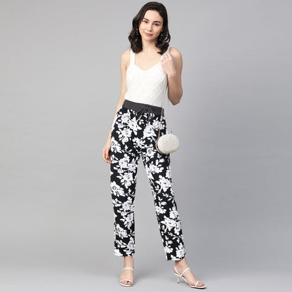 XAYWEAR Women's Stylish Floral Printed Straight Pants