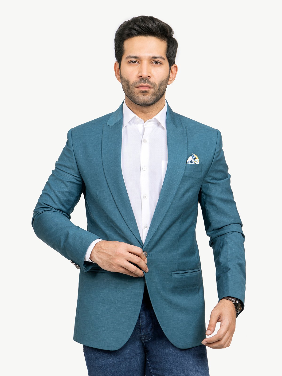 XAYWEAR Teal Horizon Slim Blazer