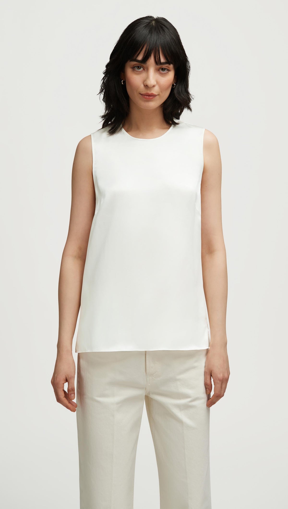 XAYWEAR Crewneck Tank in Silk Charmeuse | Deep Teal