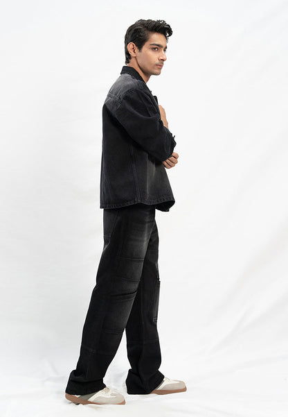 XAYWEAR Basic Denim Shirt - Black Stone Wash