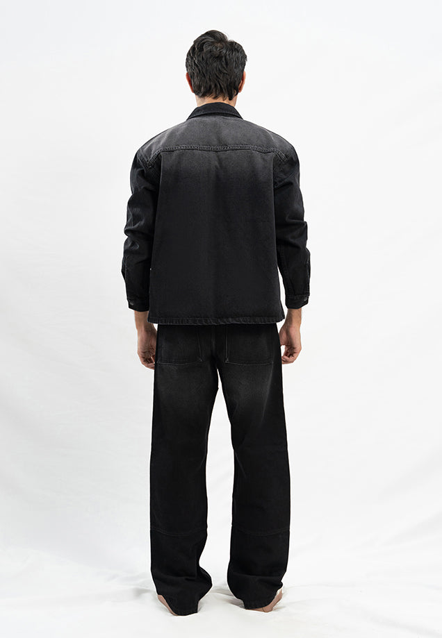XAYWEAR Basic Denim Shirt - Black Stone Wash