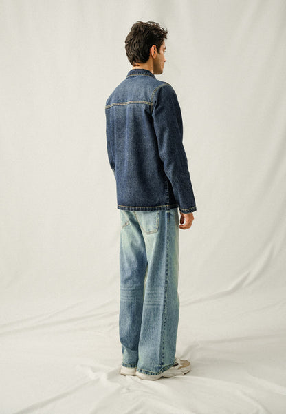 XAYWEAR Multi Pocket Over Shirt - Washed Out Denim Blue