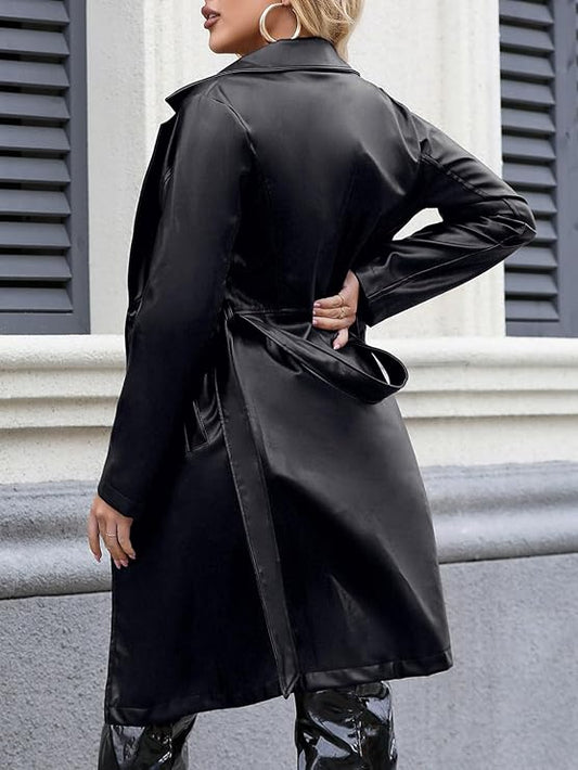 XAYWEAR Stylish Black Trench Coat for Modern Elegance