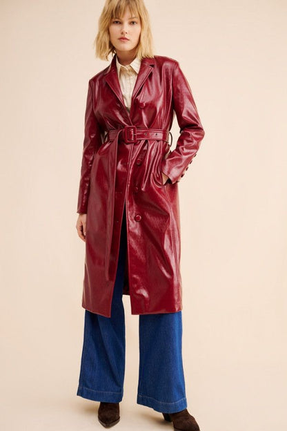 XAYWEAR Classic Contemporary Trench Coat in Leather