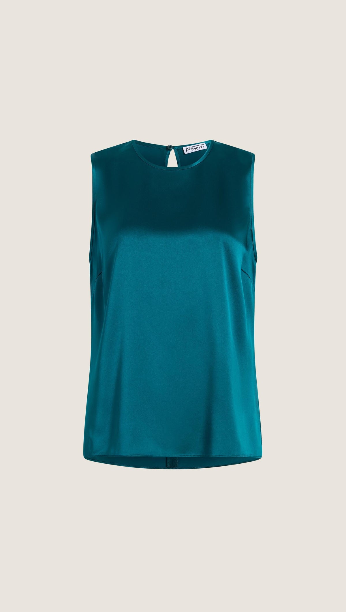 XAYWEAR Crewneck Tank in Silk Charmeuse | Deep Teal