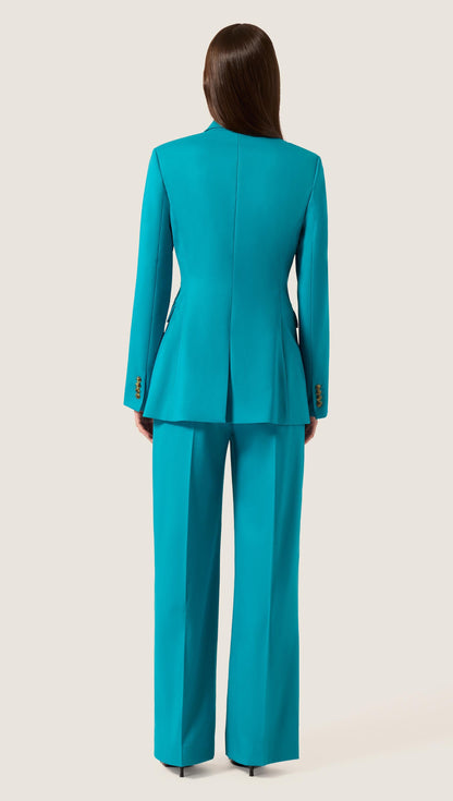 XAYWEAR Turquoise Tailored Blazer & Trousers Set - Electric Peacock