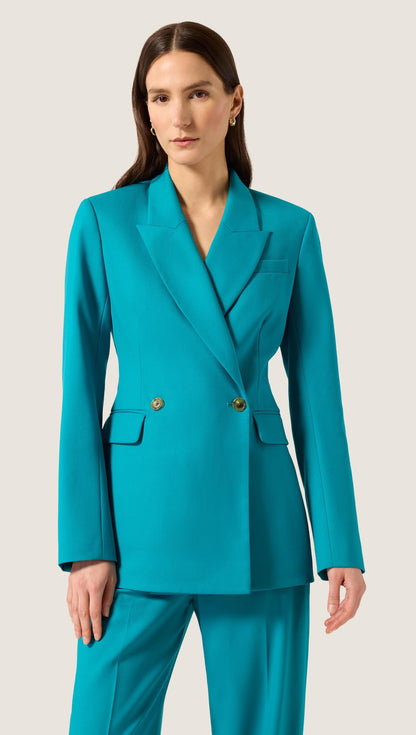 XAYWEAR Turquoise Tailored Blazer & Trousers Set - Electric Peacock