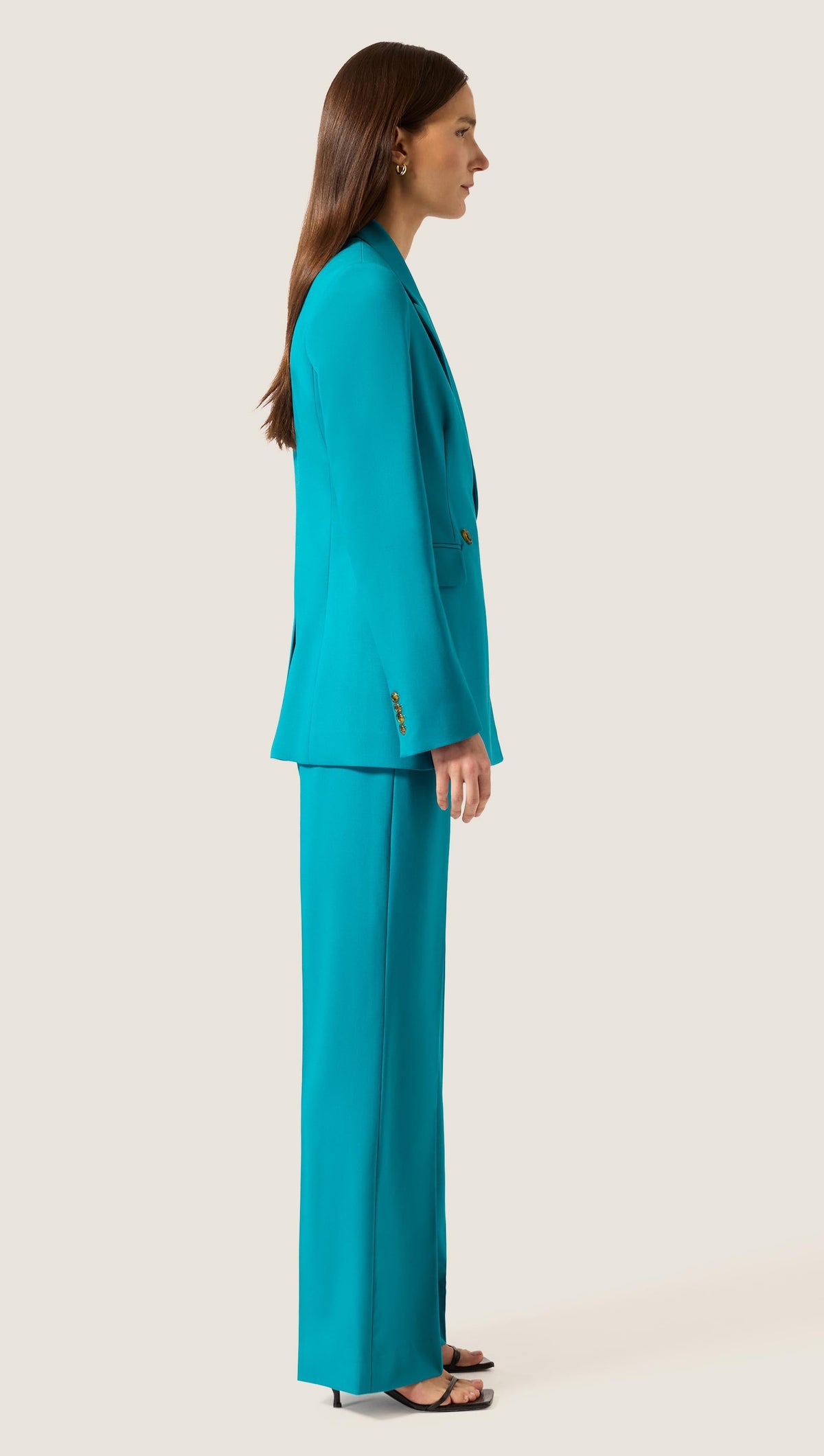 XAYWEAR Turquoise Tailored Blazer & Trousers Set - Electric Peacock