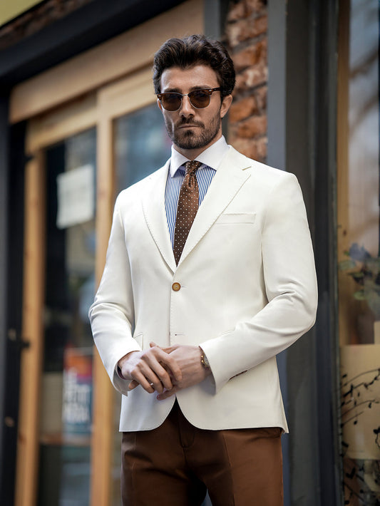 XAYWEAR White Single Breasted Blazer