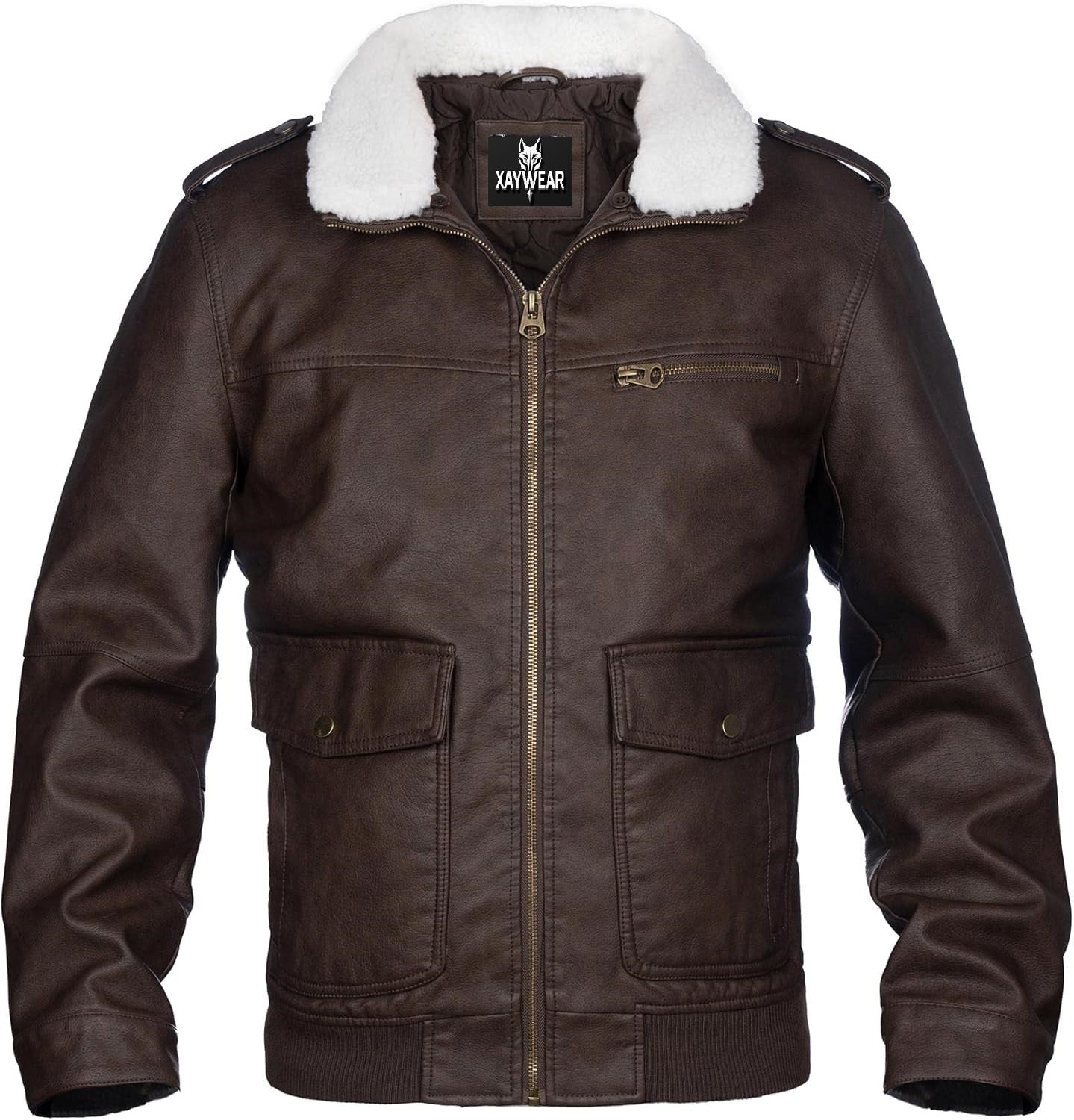 XAYWEAR Brown Pilot Jacket Men - Stylish Leather Jacket