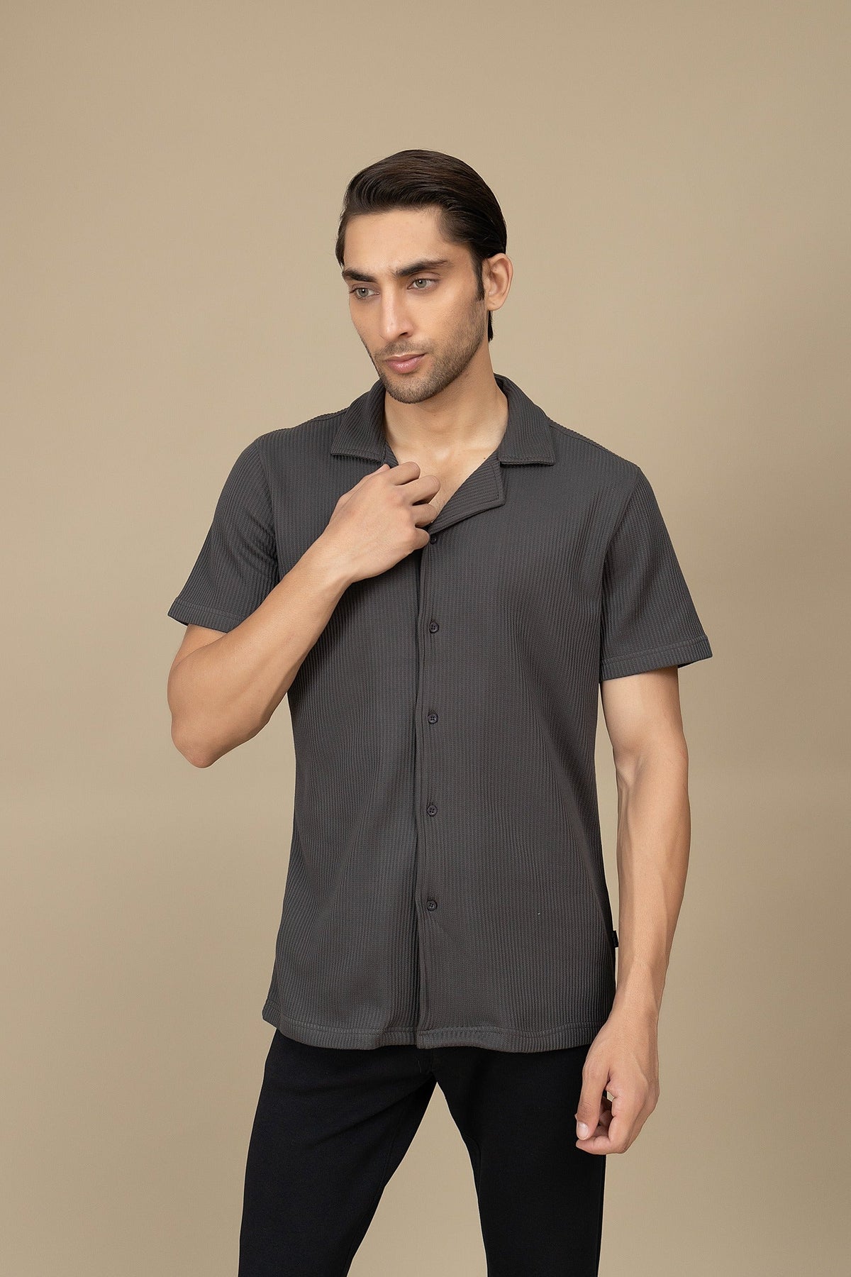 XAYWEAR Charcoal Grey Casual Shirt