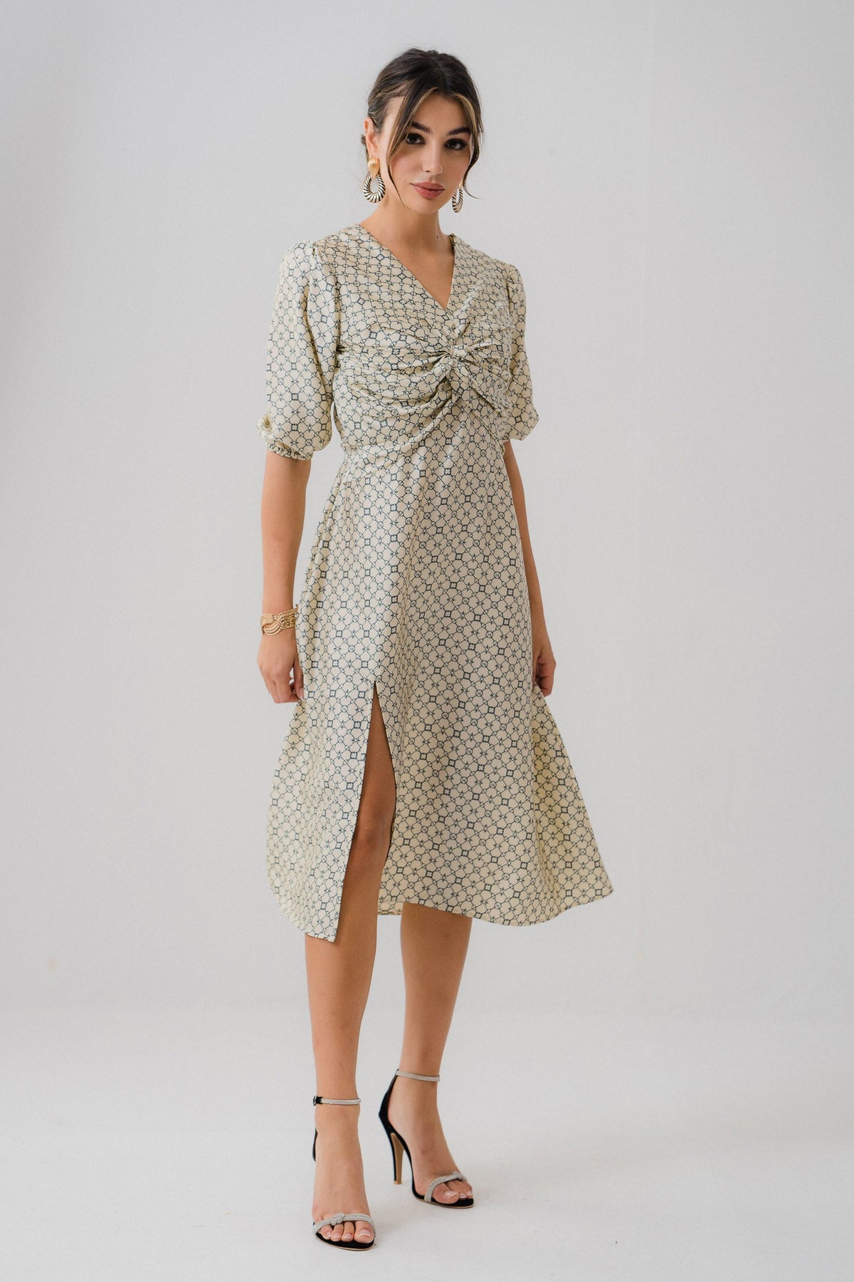 XAYWEAR Side Slit Flowy Dress