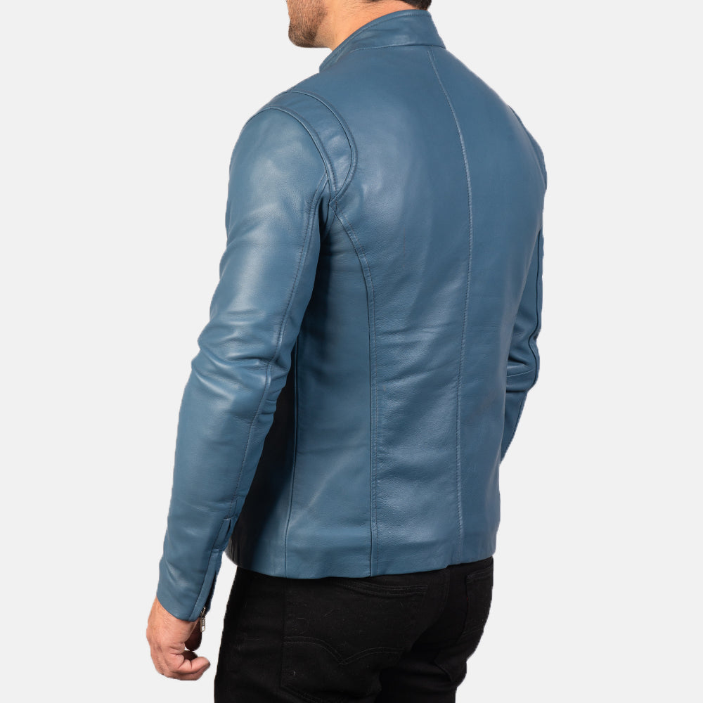 XAYWEAR Men's Ionic Biker Jacket XR08 in Blue