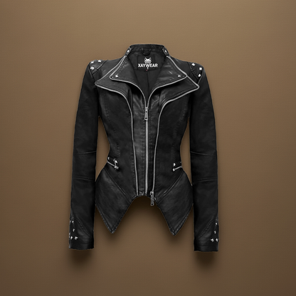 XAYWEAR Asymmetrical Zip Faux Leather Jacket For Women - XAYWEAR